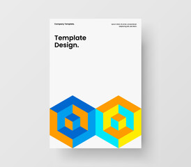 Amazing catalog cover vector design illustration. Unique mosaic shapes company identity layout.