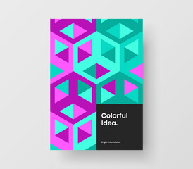 Clean geometric shapes flyer illustration. Creative postcard vector design concept.