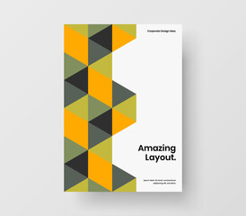 Premium book cover design vector layout. Abstract geometric pattern flyer concept.