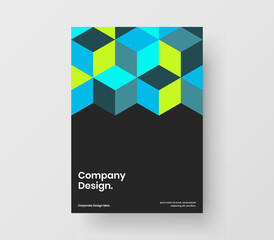 Fresh corporate identity A4 vector design layout. Colorful geometric shapes cover template.