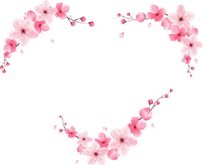 pink blossom heart border