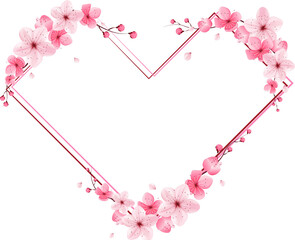 pink blossom heart border