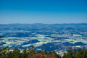 Oberösterreich, Lichtenberg, Mühlviertel, Aussicht, Fernsicht, Traunviertel, Hausruckviertel, Ferne, Natur, Felder, Dörfer, Siedlungen, Wälder, Wald, Siedlung, Feld, weit, Weite, Ebene, Flachland, Hüg