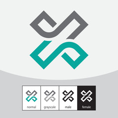 X Letter Logo. Colorful and Circular. - Vector