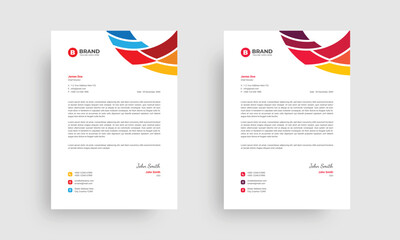 A4 business letterhead design template. Professional modern letterhead design layout.