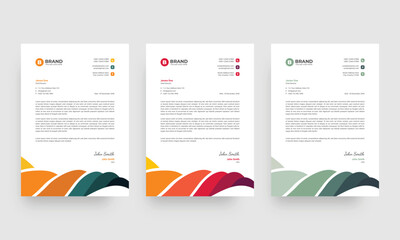 A4 business letterhead design template. Professional modern letterhead design layout.
