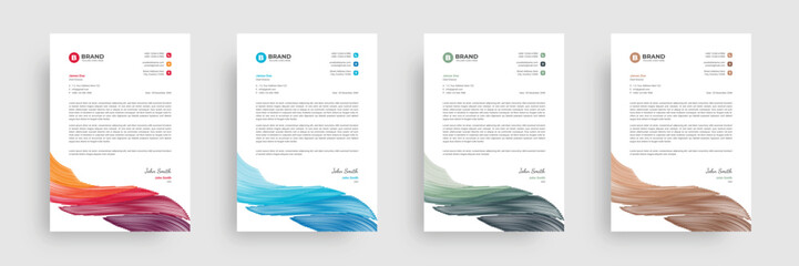 A4 business letterhead design template. Professional modern letterhead design layout.