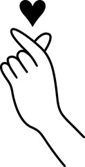 Obraz premium Hand showing heart with fingers gesture mini love. Valentine's day concept. Vector illustration.