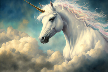 Plakat Beautiful unicorn, generative ai