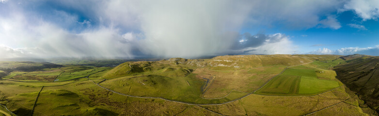 A Panorama view of Sugar Loaf Hill near Settle, North Yorkshire