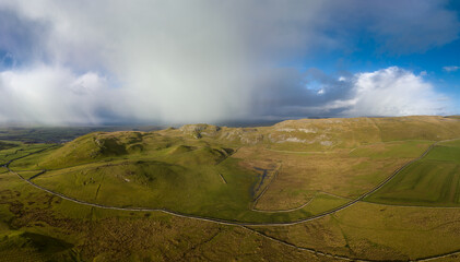 A Panorama view of Sugar Loaf Hill near Settle, North Yorkshire