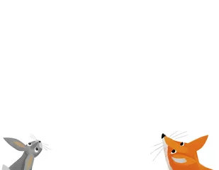 Raamstickers cartoon scene with happy animals illustration © honeyflavour