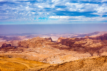 Fototapeta na wymiar landscape of Petra mountains,Jordan