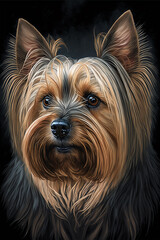 yorkshire terrier portrait, generative ai