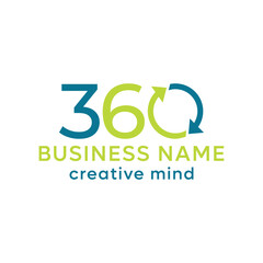 360 degree minimalist logotype design template