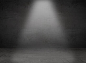 concrete wall and floor with light 