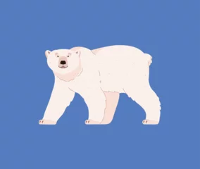 Foto op Canvas Cute smiling polar bear flat style, vector illustration © Kudryavtsev
