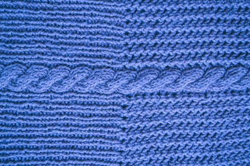 Handmade knit texture with detail wool threads.