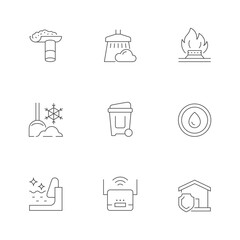 Set line icons of house service