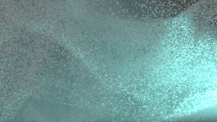 3D rendering of burst of crystal beads or droplets of water in atmospheric scene. An abstract background