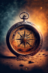 Compass illustration, generative ai