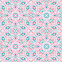 Islamic authentic floral vector seamless ornament. Textile print design. Retro chinese pattern. Interior print design. Star symmetry composition.