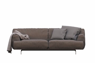 sofa isolated on white background, interior furniture, 3D illustration, cg render
