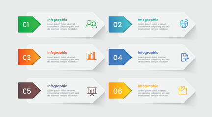 Six steps modern infographic template