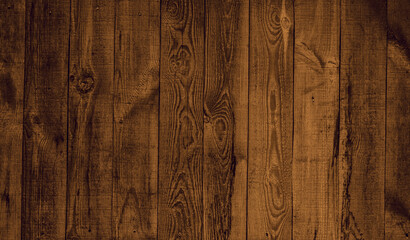 Natural wood texture for background. Copy space, banner. Old weathered red or brown wooden wall for backdrop or banner.