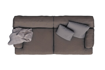 sofa isolate on a transparent background, interior furniture, 3D illustration, cg render