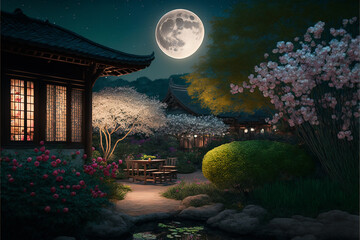 Obraz na płótnie Canvas Samurai house, Generative ai
