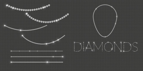 diamond decoration, vector illustration with shine, isolated