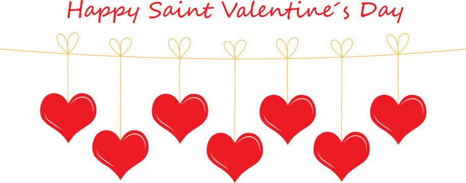 Cartel de Feliz dia de San Valentin. Icono vector
