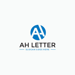AH Logo, AH letter blue logo vector image
