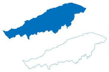 Lake Burullus (Africa, Arab Republic of Egypt, Nile Delta) map vector illustration, scribble sketch map