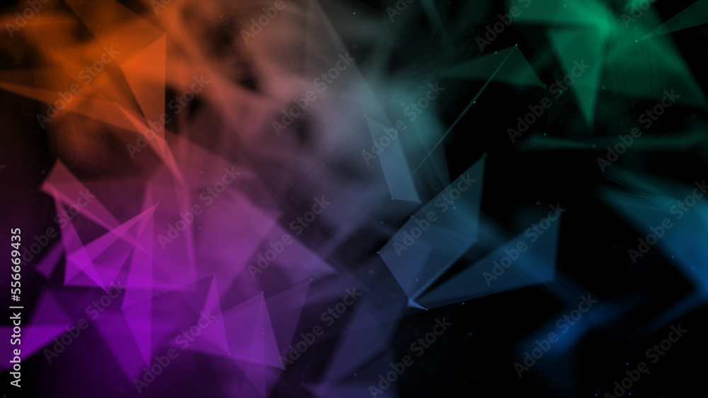 Poster abstract plexus geometry background. digital technology network connection concept. 3d rendered illu