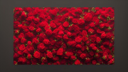 Generative AI,directly above shot of red rose petals against black background