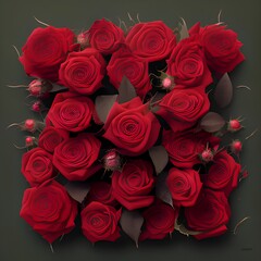 Generative AI,close-up of red roses