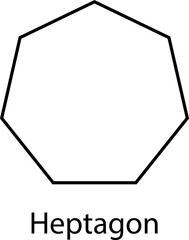 Types of regular polygons. Geometric shapes heptagon, vector