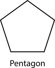 Types of regular polygons. Geometric shapes pentagon, vector