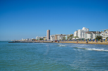 Lido di Jesolo, Italy. Hotels on the beach. Adriatic sea. 