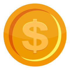 Game coin with dollar icon, best coin design for game, golden dollar coin