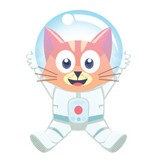 cute cats wear astronout costume