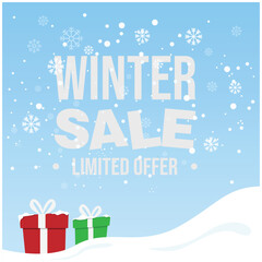 Winter sale poster design