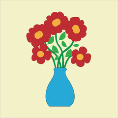 Cute Vase Illustration. Flower vase vector art