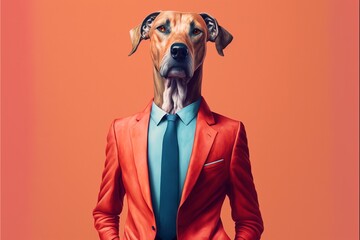 Portrait of a fashionable Dog. Generative AI