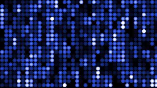 4K 3d Abstract loop digital technology blue digital line circle distort mosaic tile pattern animaiton background.  Small blinking shining squared with flicker electrical line. Hi-tech futuristic backg