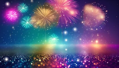 New years sparkle fireworks celebration background with copy space for text