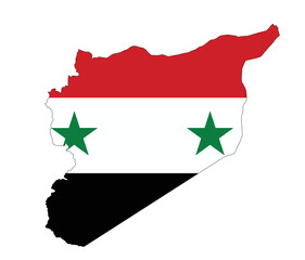 Syria Silhouette Flag Map