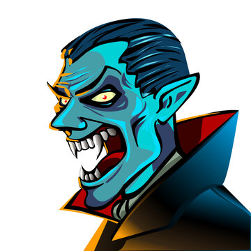 Dracula, vector art pint, halloween clip art